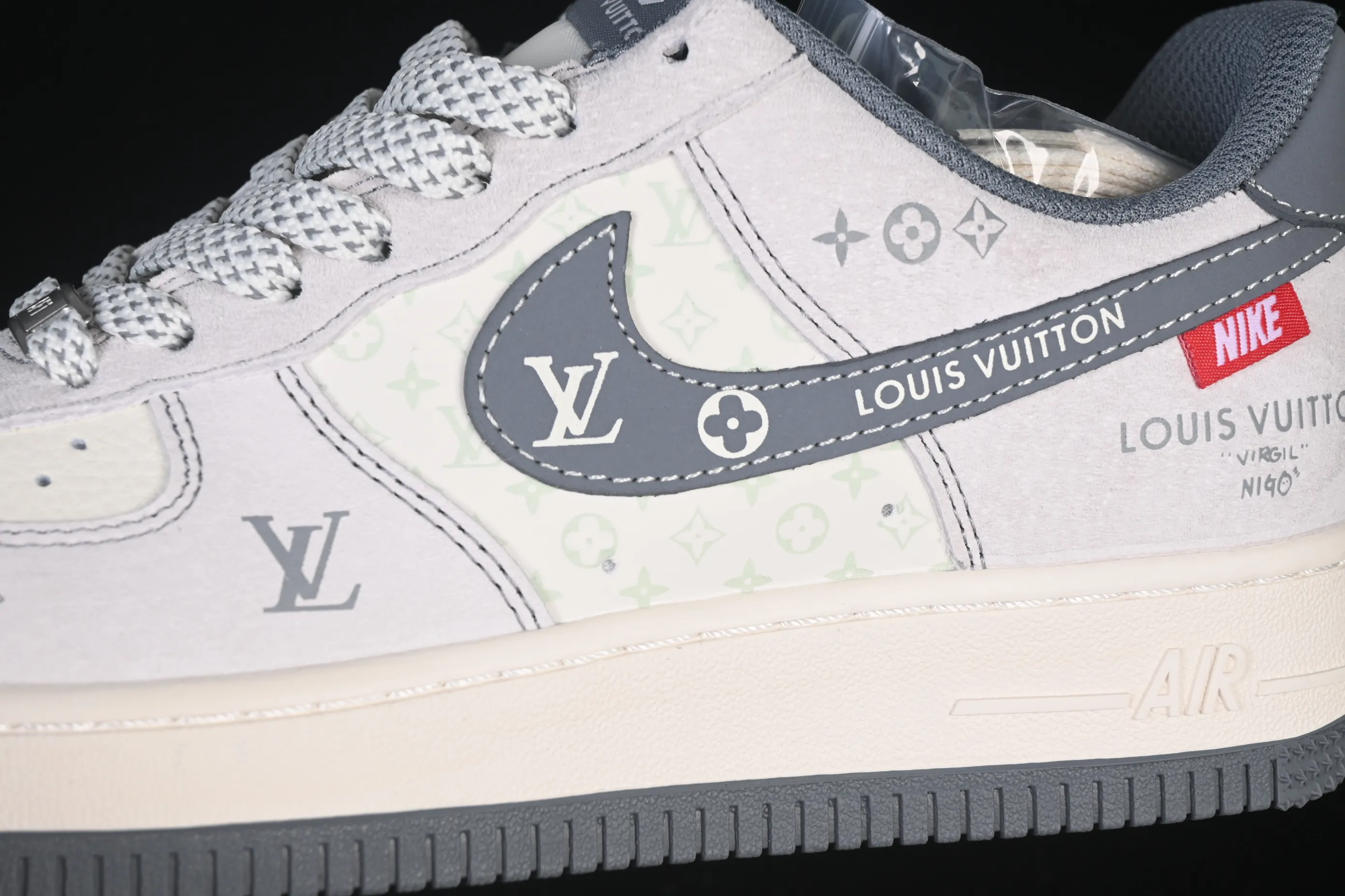 All categories Nk Air Force 1 Air Force series Nk Air Force 1 Low Air Force low-top Nike Air Force 1'07 Low LV joint gray hook woven label Air Force 1 low-top casual sneakers CX5050-Y25